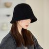 Осенне-зимняя шапка женская однотонная вязаная шерстяная шапка флисовая теплая панама панама