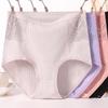 Women Panties High Waist Solid Color Soft Breathable Plus Size Lady Underpants Briefs Underwear