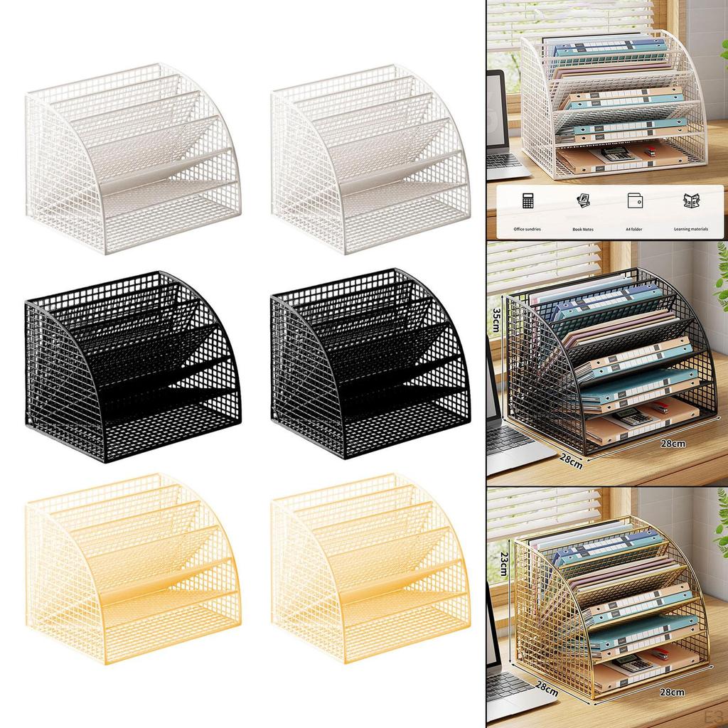 Органайзер для файлов в форме веера, настольная подставка-держатель, 6-ярусная полка, большая вместимость, настольный сортировщик для хранения