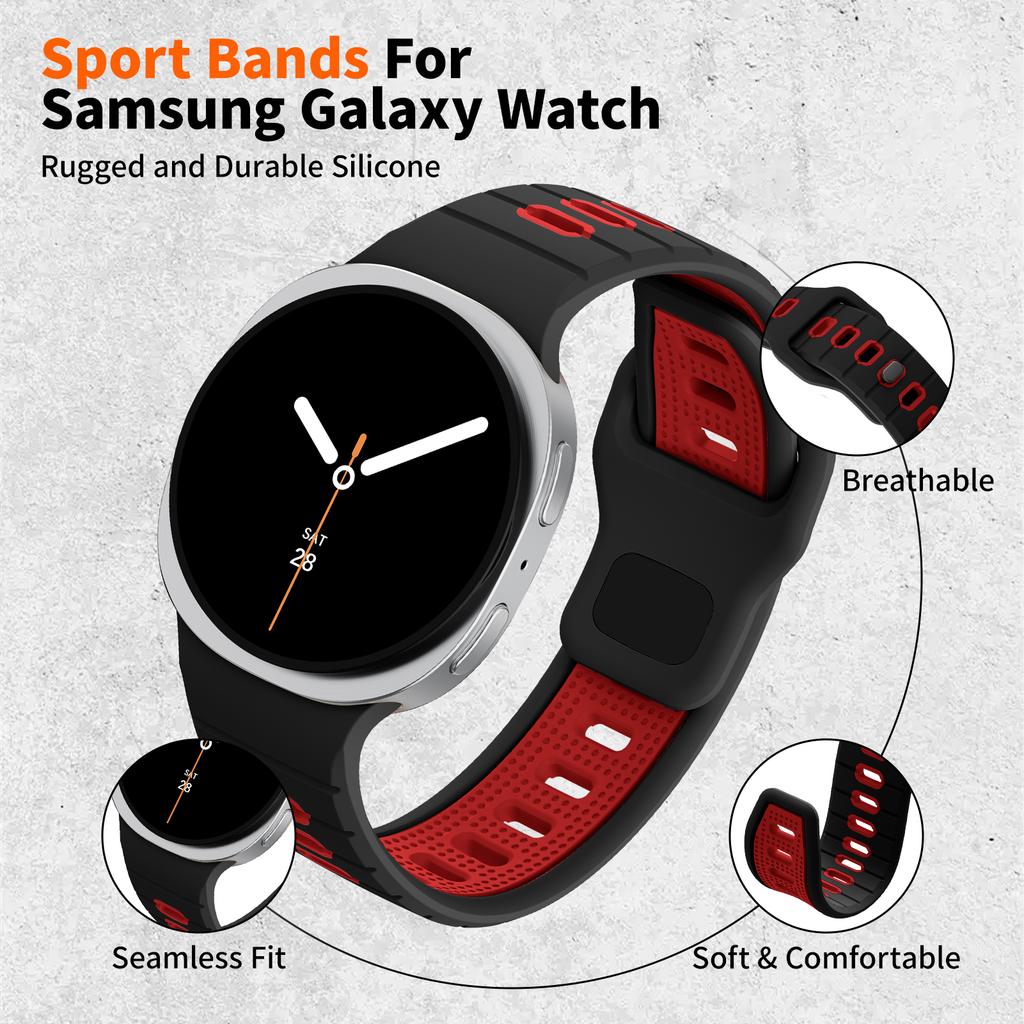 Двухцветный ремешок для Samsung Galaxy Watch 8 40 мм 44 мм 46 мм спортивный силиконовый Дышащий Браслет correa Galaxy Watch 8 classic