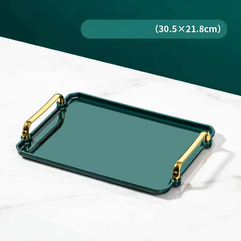 Rectangular Light Luxury European Acrylic Decorative Rectangular with Handle Household Tableware Tray