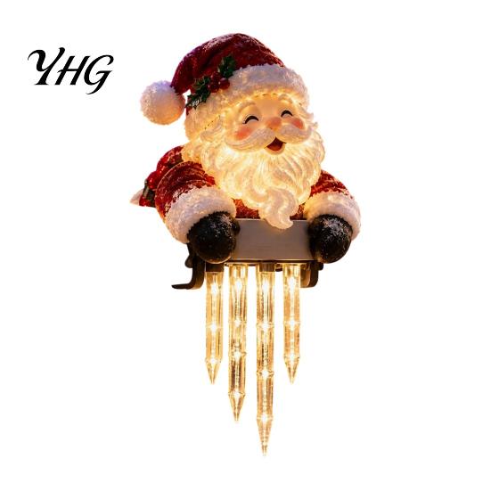 Winter Home Entrance Decorations Glow Snowman Icicle Light Decor, Christmas Outdoor Decorations, Hanging Illuminated Holiday Figurine LED Lights