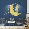 Девушки Луна 3D Зеркальные Наклейки Акриловые Самоклеящиеся Обои Diy Современные Акриловые Зеркальные Наклейки Рамка Гостиная Домашний Декор