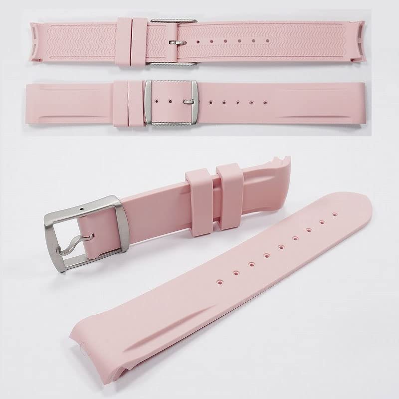Эксклюзивный резиновый ремешок Swatch x Omega с пряжкой (Светло-розовый)