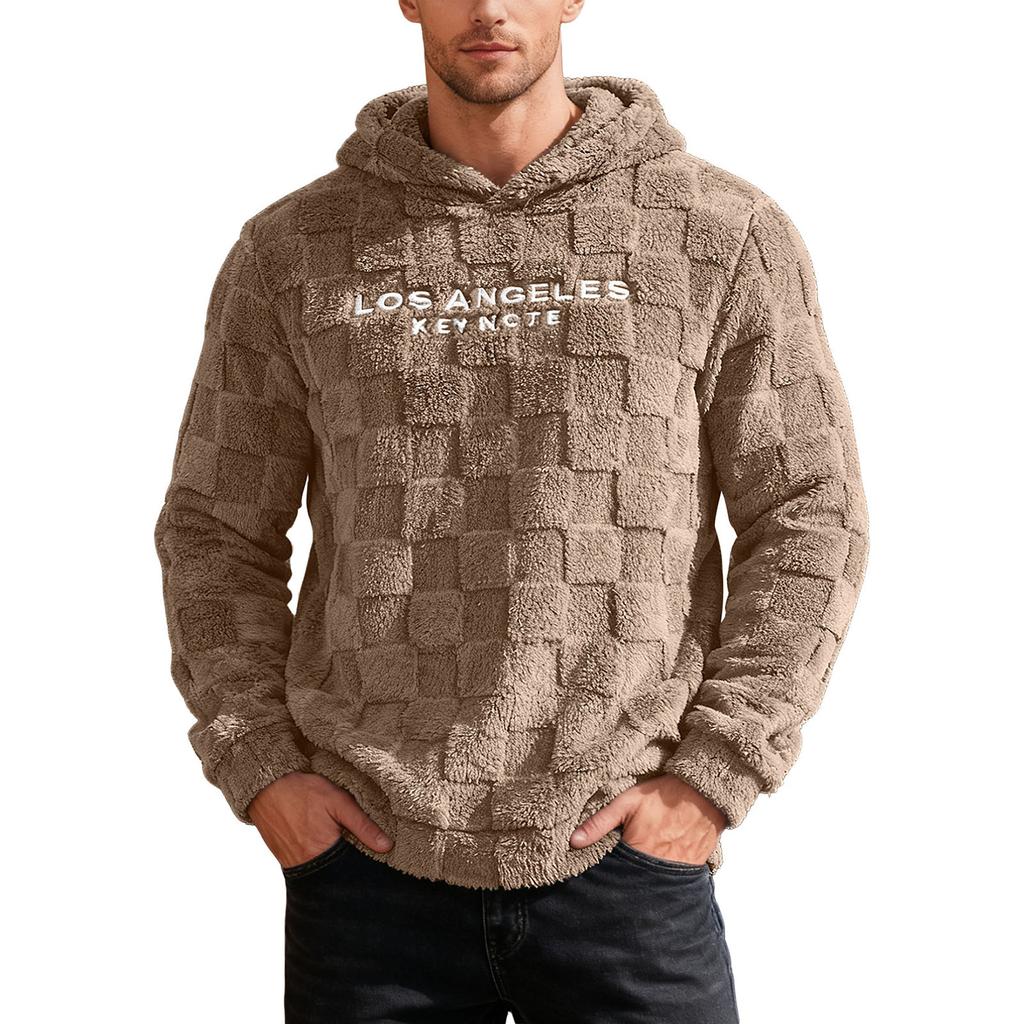 Мужская Повседневная Спортивная Свободная Толстовка с Капюшоном и Вышивкой