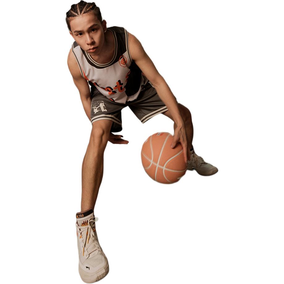 Li Ning Bad Five Seven City Collaboration Changan Youth с принтом китайских иероглифов, быстросохнущие спортивные повседневные шорты для мужчин, темно-серые AAPT713-3