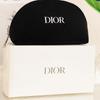 Dior Красивая черная бархатная полукруглая косметичка, Элегантный органайзер для макияжа