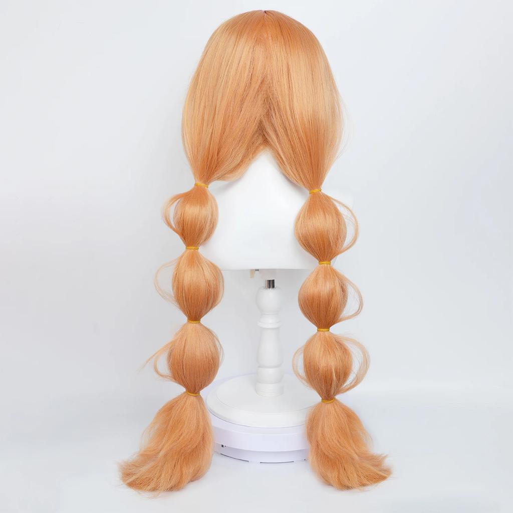 Cosplay Wig Nijisanji Virtual VTuber Kumo no Ko Anime Wig Female Anime Game Role-Play Wig Orange Synthetic Wig with Bangs