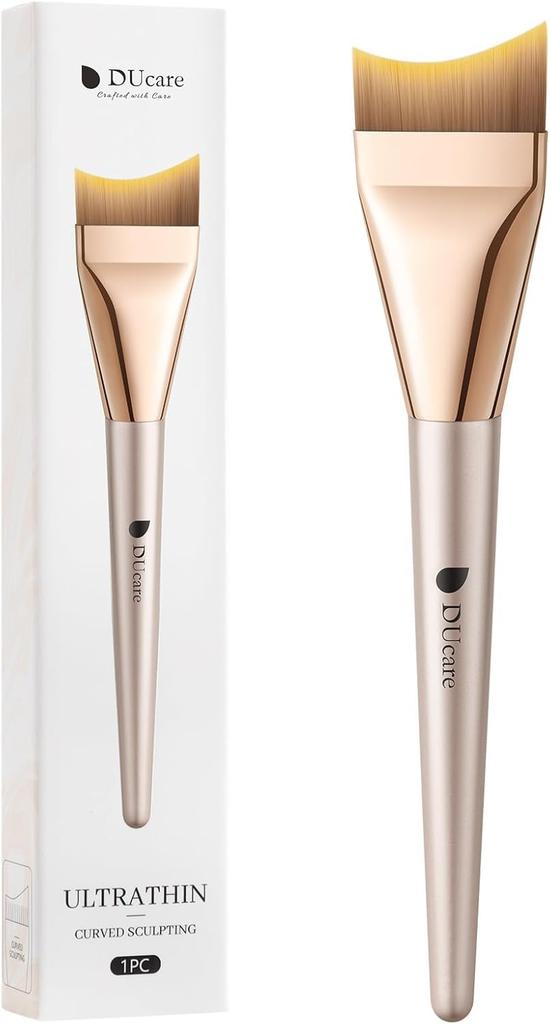 DUcare Foundation Brush Spatula Wide Brush for Liquid Even and Uniform Fishtail Makeup Brush DS021 Foundation, Application, Lightweight, Finish,