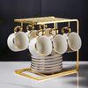 Naijiang European Luxury Gold Rim Ceramic Coffee Set