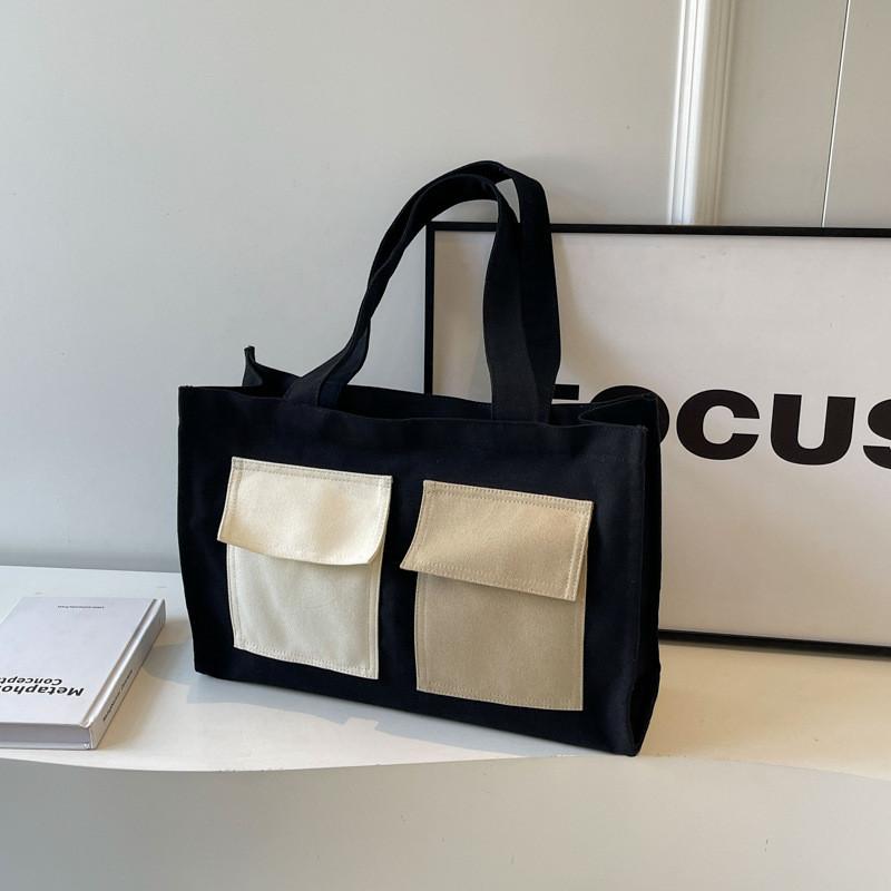 Стильная холщовая сумка-тоут большой вместимости для женщин, уличная мода, сумка через плечо