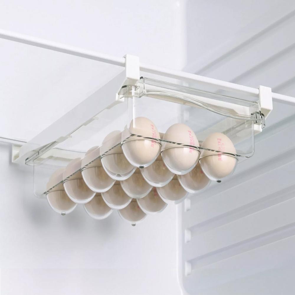 Refrigerator Egg Storage Box Fruit Vegetable Preservation Organizer Transparent Egg Container Under-shelf Refrigerator Drawer