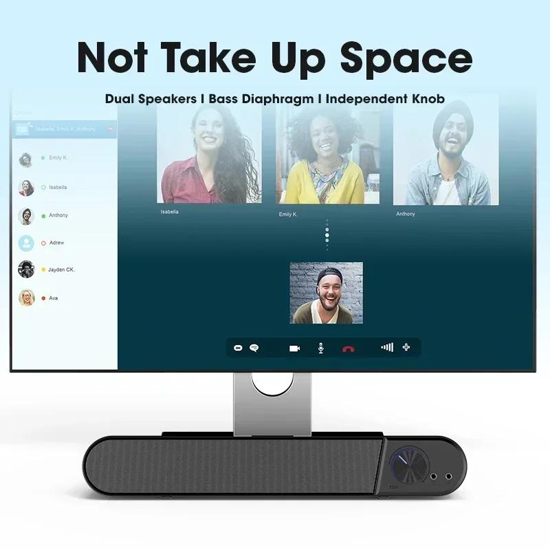 Проводной Беспроводной Bluetooth Динамик с Питанием от USB Звуковая Панель для ПК Телевизора Компьютера Ноутбука Игровой Домашний Кинотеатр Система Объемного Звука