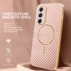 For Samsung Galaxy A54 5G Phone Case Carbon Fiber Textured Electroplated TPU Back Cover
