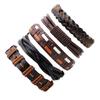 Hanfeng Personalized Five Piece Bracelet Manual Cowhide Weaving Multiple Combination Adjustable Bracelet