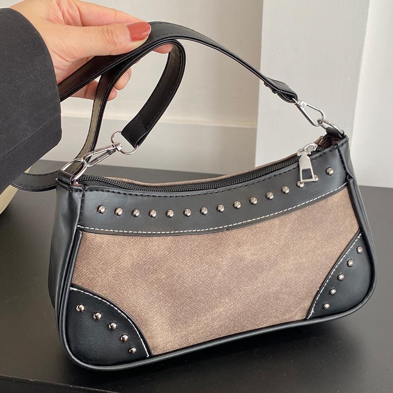 Сумка Niche Textured Underarm Bag для женщин в осенне-зимнем моде, высококачественная универсальная сумка через плечо, джинсовая сумка из холста