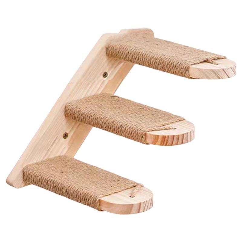 Натуральное дерево Кошки Лестница для лазания Настенная Эффективный по пространству Дизайн Игрушка-активность Для маленького дома И развлечения питомца