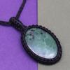 Handmade Ruby Zoisite Macrame Thread Gemstone Jewelry 20-36''Ad Necklace