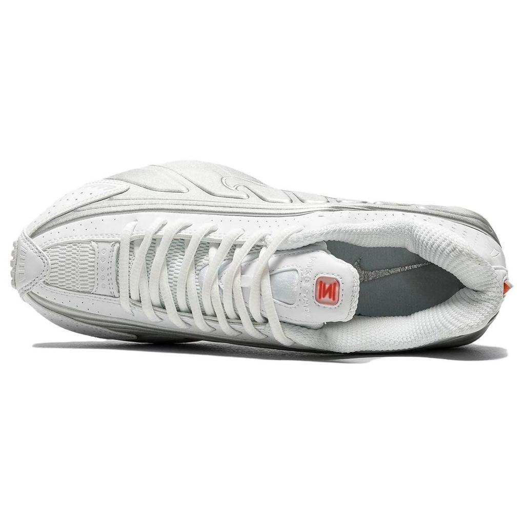 Nike Shox R4 White Metallic женские кроссовки Metallic-Silver Max-Orange AR3565-101