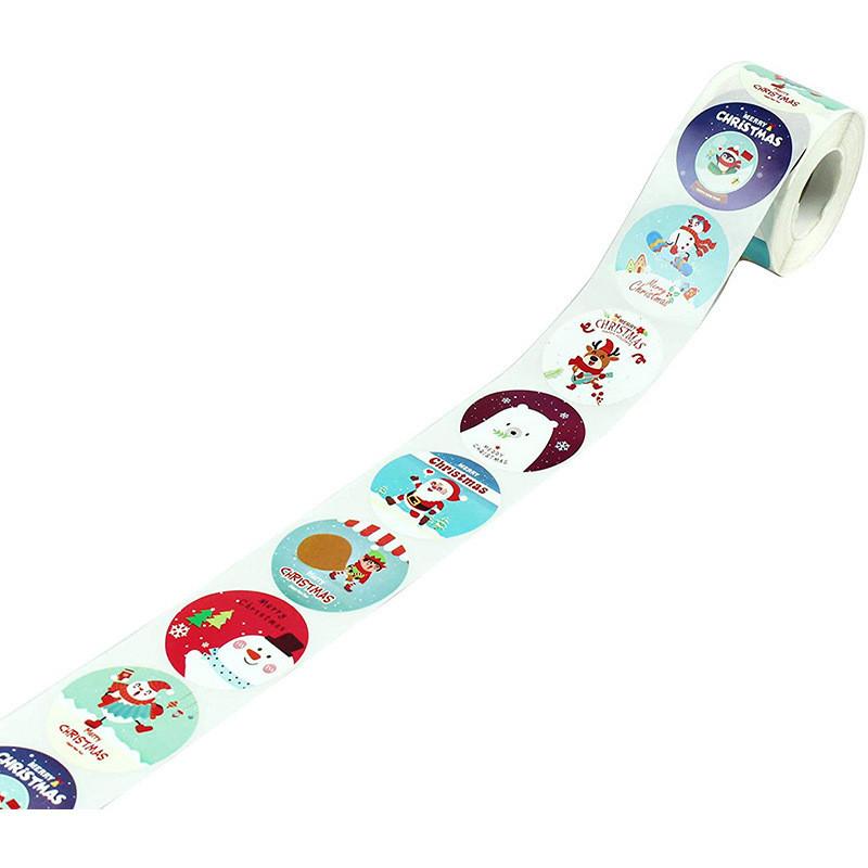Christmas Stickers  1 Roll 500 Posts  Happy Faces Xmas Kids Stickers Decals For Toys Gifts Crafts Decorations