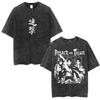 Anime AOT Attack on Titan Washed Tshirt Shingeki No Kyojin Season 4 Final Rumbling Eren Yaeger Oversized Tshirts Streetwear