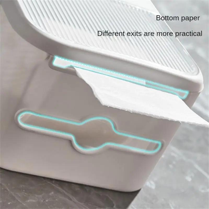 Водостойкая удобная коробка для салфеток для ванной комнаты, коробка для хранения салфеток без перфорации, принадлежности для ванной комнаты, держатель для туалетной бумаги, настенный монтаж