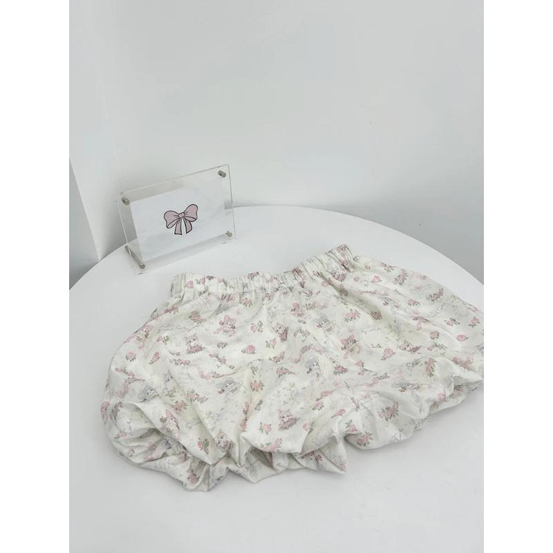 Летние женские корейские винтажные балетки Core 2000-х годов вечерние Rave Y2k наряды из 2 предметов Mori Girl платье феи с цветочным принтом + милые мини-шорты