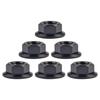 Ruifu Titanium Alloy Flange Nuts M5 M6 Pack of 6 (M6, Black)
