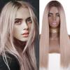 MISS WIG Synthetic Wigs for Women Long Straight Blonde Wig Without Bangs Front Lace Heat Resistant Fiber Long Straight Wig