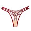 Extremely Spicy Original Delicate Tulle Embroidered Thong Women's Breathable Comfortable Cotton Crotch Interwoven Thin Strap Seductive Sexy Panties