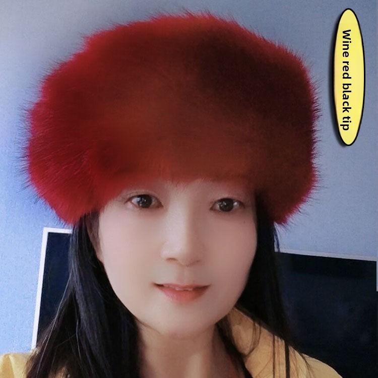 Новая шляпа с большим обхватом головы, шляпа с открытым верхом из искусственного лисьего меха, теплая осенью и зимой, пушистая шляпа-кольцо без верха, модная девушка