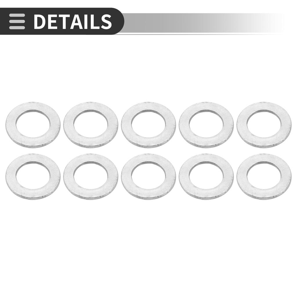 Motoforti Universal Flat Washers, 23mm Inner Diameter, 39mm Outer Diameter, 3mm Thick, Durable Stainless Steel, Silver Tone, 10-Piece Set