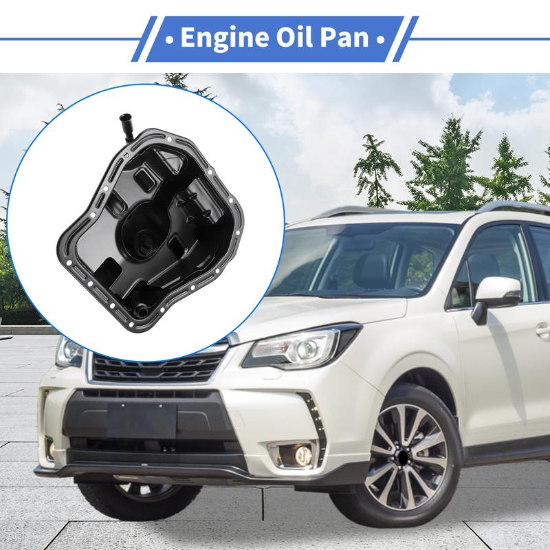 UXCELL No.11109AA093 Engine Oil Pan Oil Pan Sump Transmission Oil Pan for Subaru Forester 1999-2005 Iron Black