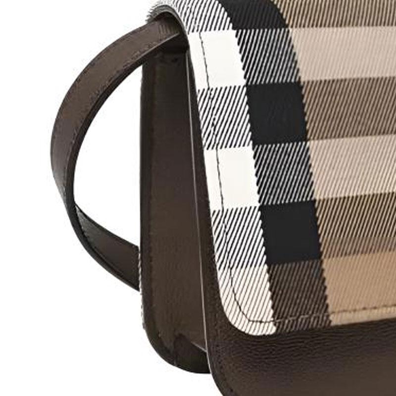 Burberry Винтажная холщовая поясная сумка в клетку с бежевой кожаной отделкой Поясная сумка 81134081