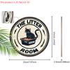 Rustic Wooden Sign with Cute Black Cat Pattern - The Litte Room Round Sign for Pet's Door Hanging Decor - Ideal Home Decoration