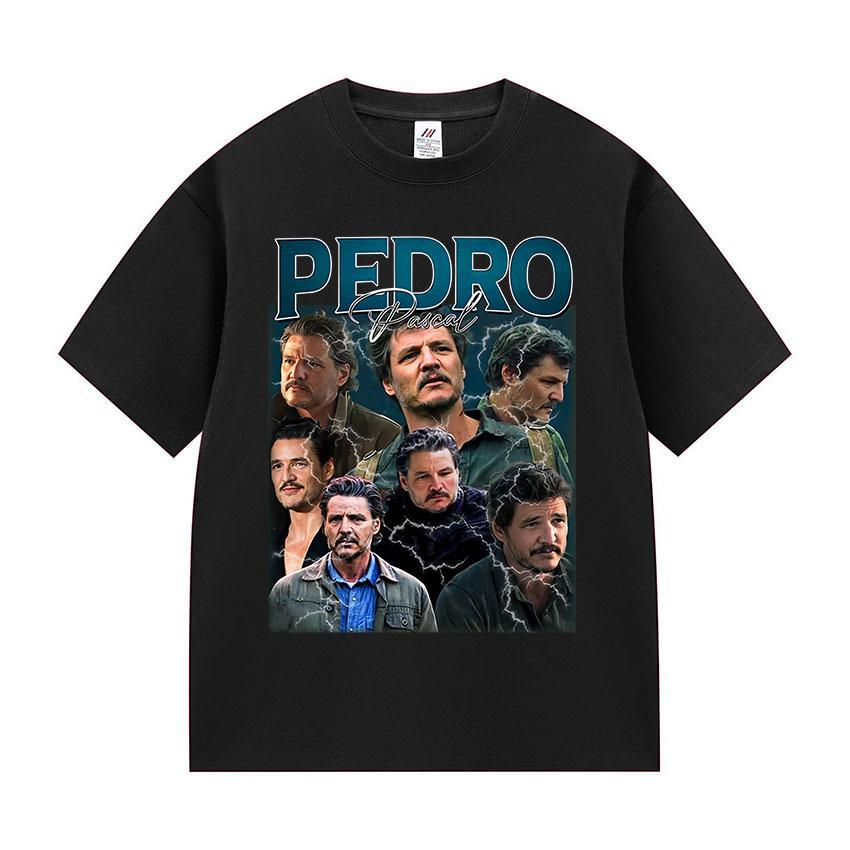 Actor Pedro Pascal Movie Graphic T Shirt Unisexs Retro High Quality Fashion Clothing Tshirts Unisex 100 Cotton Oversized Tshirt