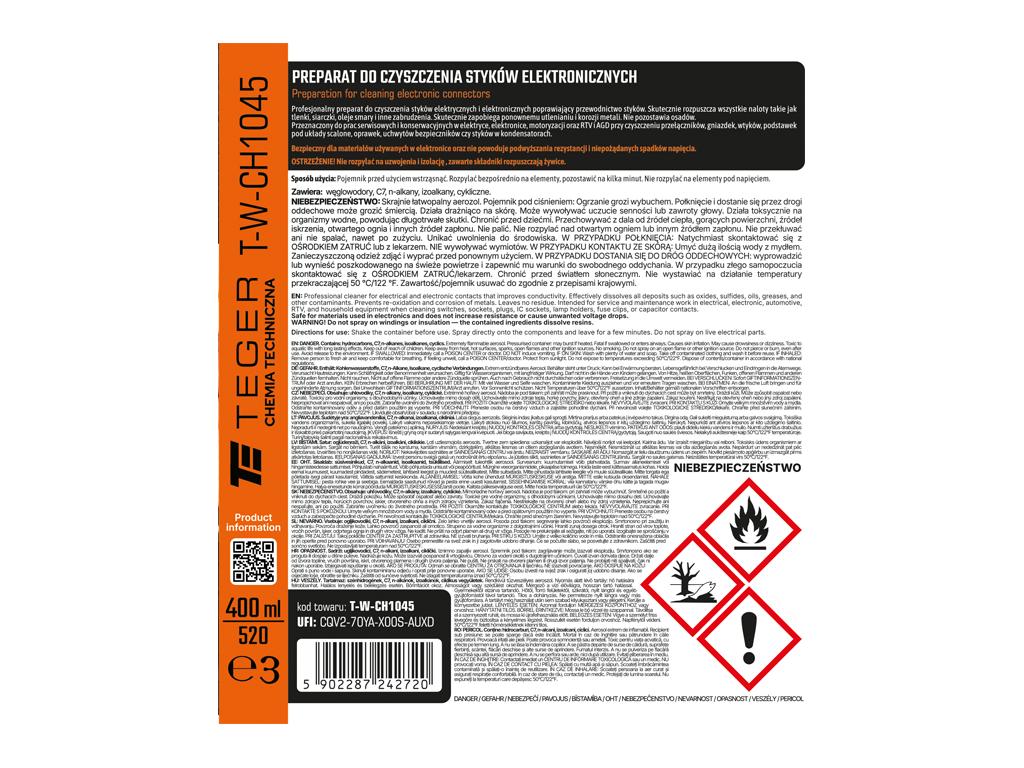 Electronic contact cleaner, 400ml, Teger