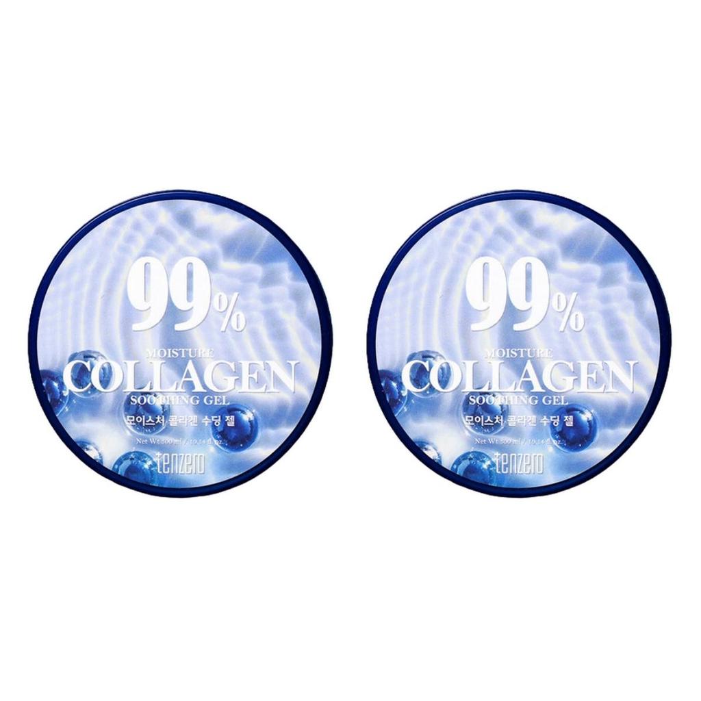 Tenzero Moisture Collagen Soothing Gel Anti-Aging & Deep Nourishing Face and Body Moisturizer 300ml (Pack of 2)