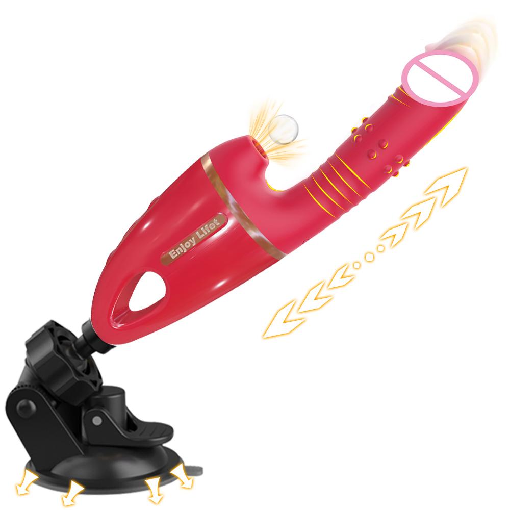 Толкающий Вибратор Дилдо Стимулятор Точки G Клитора 10 Толкающих Постукивающих Присоска Анальный Взрослые Секс-Игры для Пары Женский Мужской