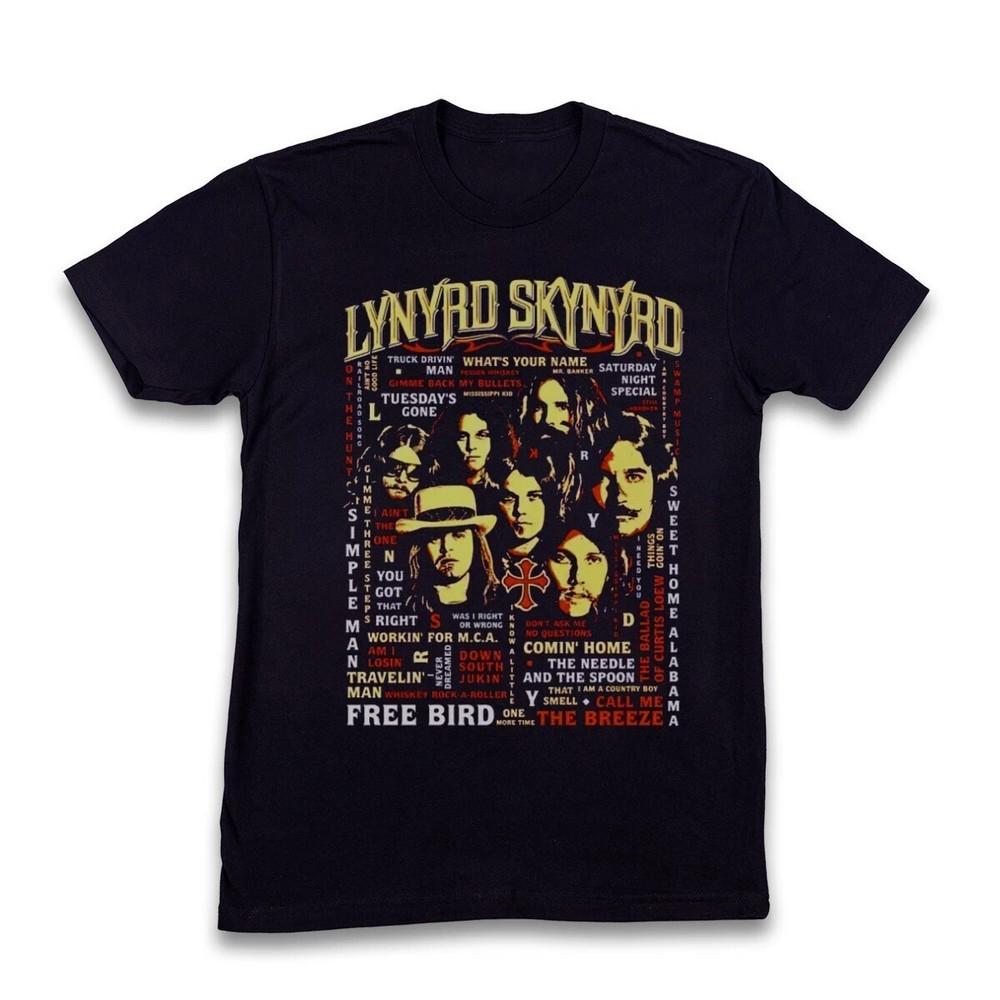 Lynyrd Skynyrd Song List Tshirt Unisex Black Tshirt Unisex T-Shirt