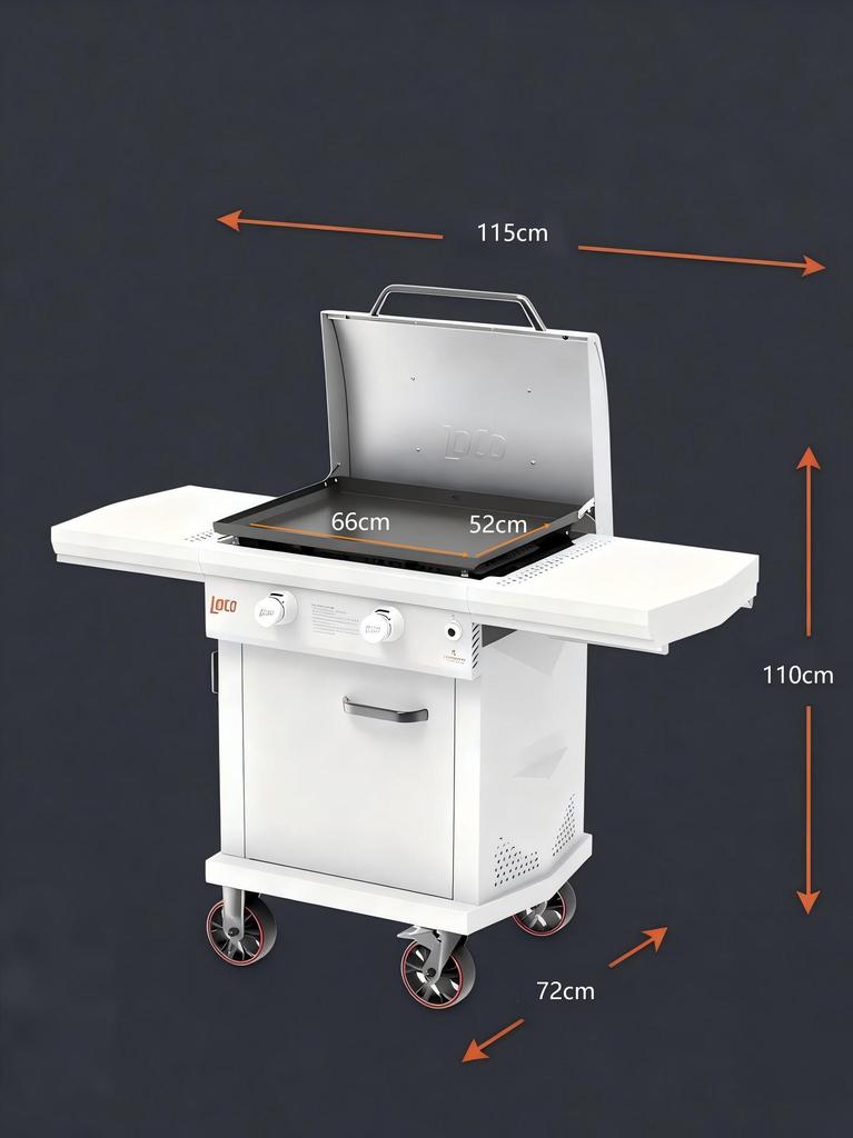 Smart Temp Control Cast Iron Gas BBQ Griddle for Hotels & Villas