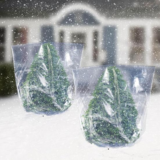 2 шт. прозрачный чехол для растений, устойчивый к разрывам, защита от замерзания, чехол для растений с завязкой