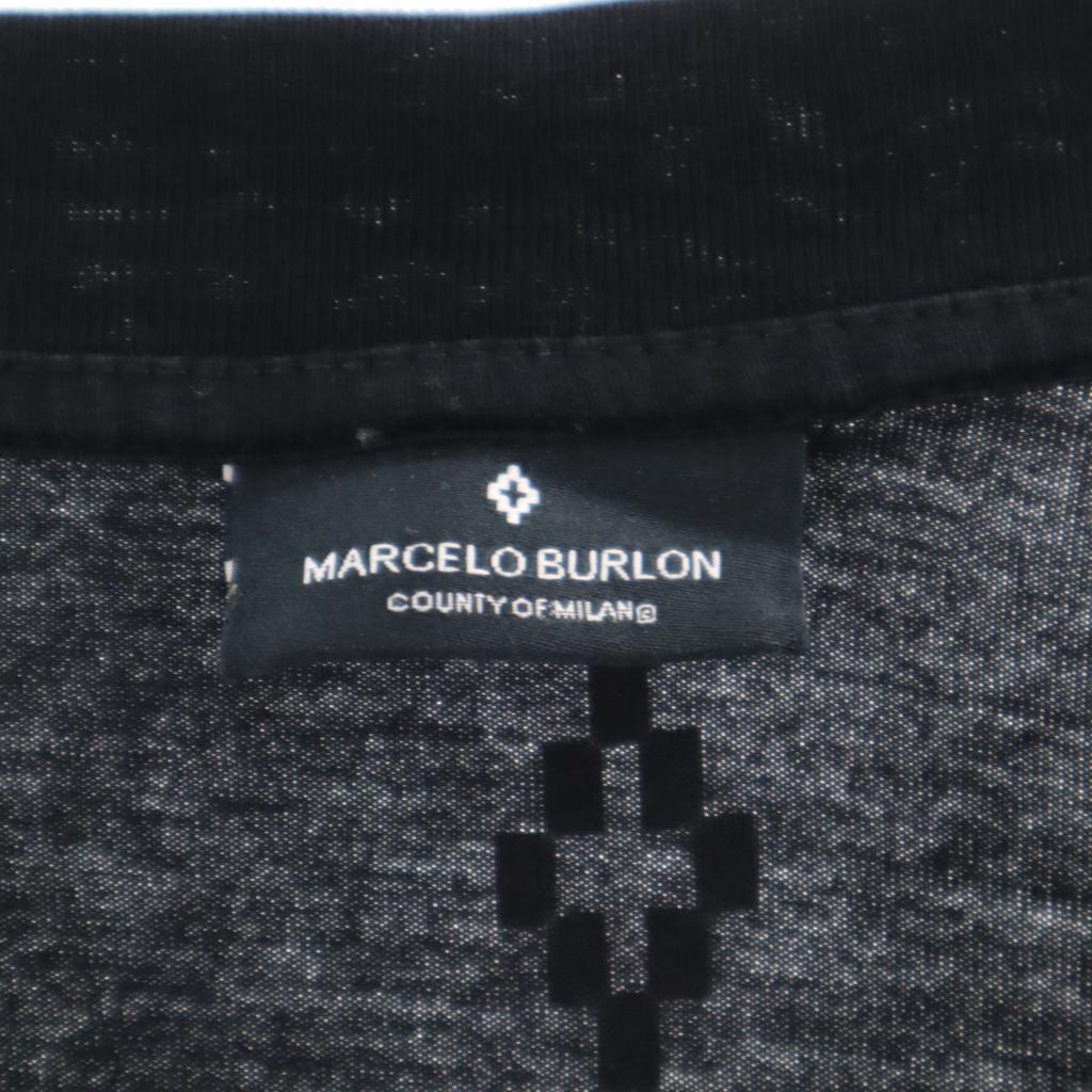 Marcelo Burlon Футболка с длинным рукавом с принтом на спине S черная Ron T Мужская Б/У