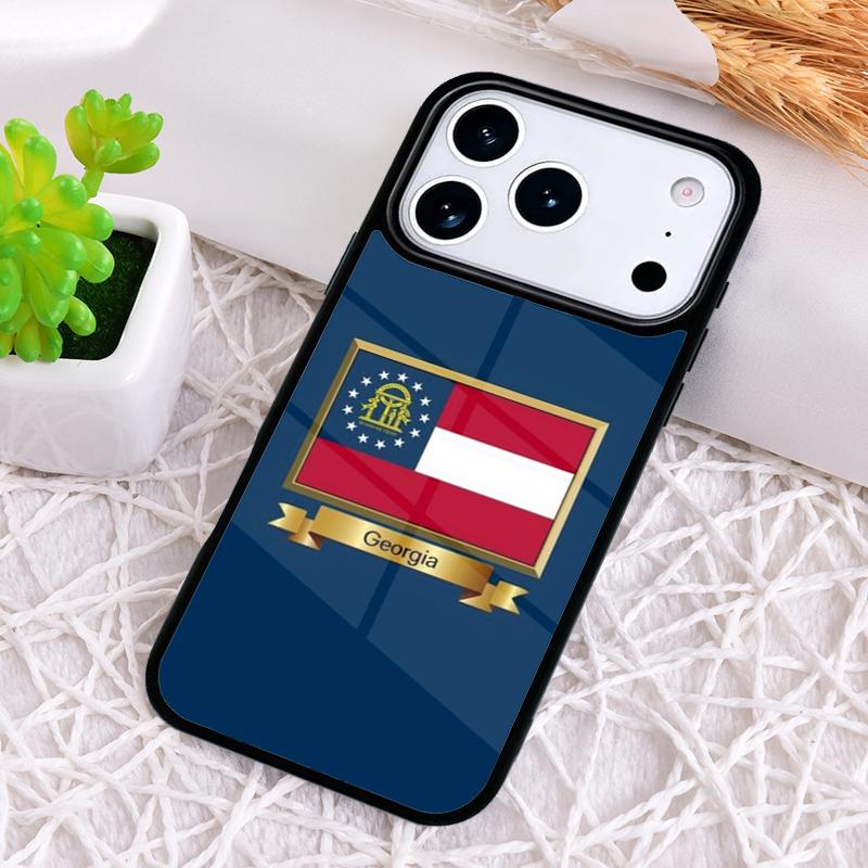 Чехол для телефона с флагом штата Джорджия для iPhone 17 Air 16 15 11 12 14 13 Pro Max Ударопрочный чехол