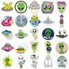 50 Alien Doodle Cartoon UFO Stickers - Waterproof DIY Journal, Skateboard, and Luggage Stickers
