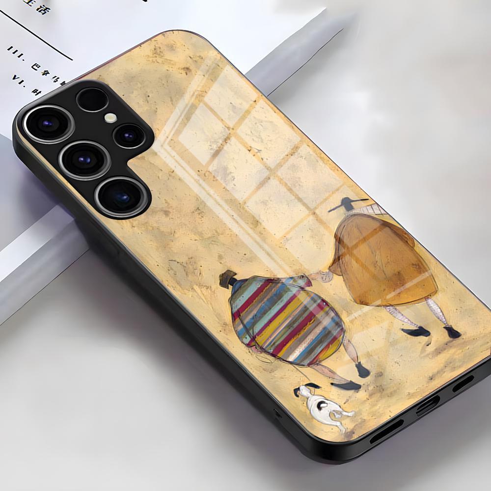 Чехол для телефона S-Sam Toft Art для Samsung S26 S25 Edge Ultra S23 S22 S21 S20 Ultra Plus S24 Fe A54 A53 A25 Стеклянная крышка