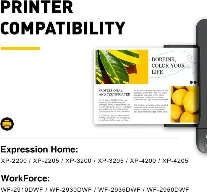 Совместимый картридж - Epson - 604XL - Набор из 4 штук - Черный, Голубой, Пурпурный, Желтый