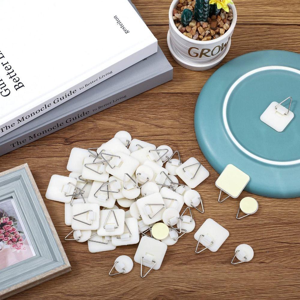 Pcs Sticky Plastic Vertical Adhesive Plate Hanger Plate Holders Picture Hangers Photo Frame Hangers