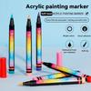 12/24/30/36/48 Color Soft Head Marker Pen Acrylic Waterproof Art Painting, Nail Doodle DIY Marking Tools Student Stationery