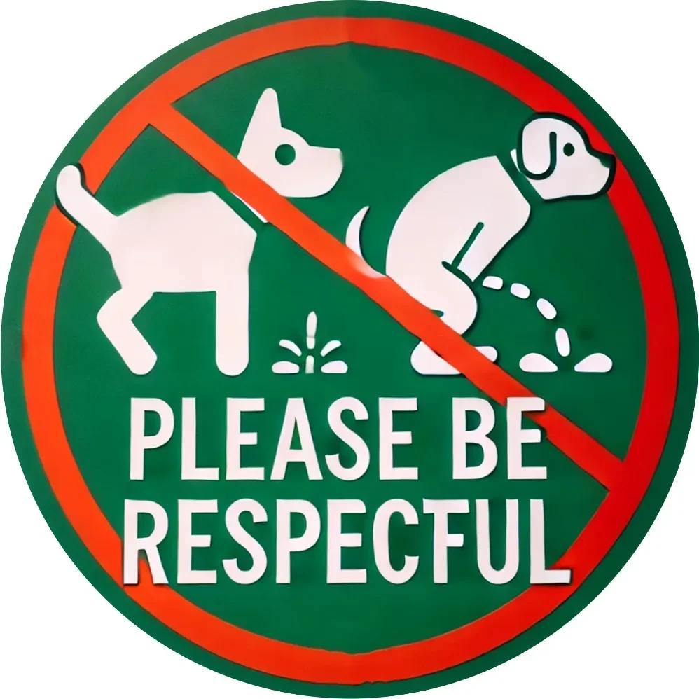 d pc No Dog Poop or Pee Sign Respect Pet Waste No Trespassing Round Metal Wall Art for Home Garden Durable Novelty Gift